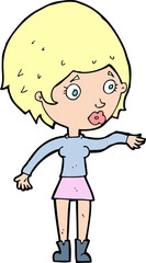 cartoon concerned woman reaching out