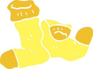 flat color illustration cartoon socks