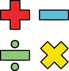 cute cartoon math symbols