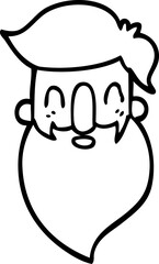 line drawing cartoon man with beard