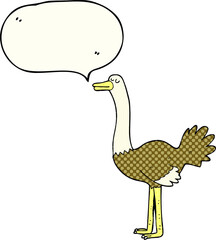 comic book speech bubble cartoon ostrich