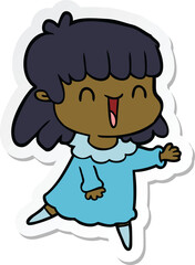 sticker of a cartoon woman