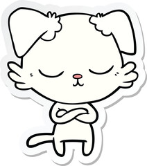 sticker of a cute cartoon dog