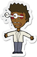 sticker of a cartoon staring man