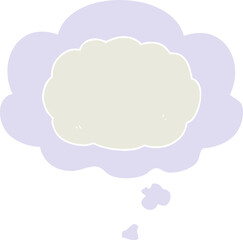 cartoon cloud and thought bubble in retro style