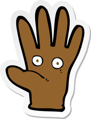 Fototapeta na wymiar sticker of a cartoon hand with eyes