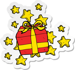 sticker of a cartoon christmas presents