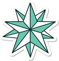 tattoo style sticker of a star