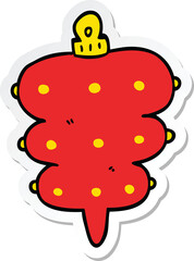 sticker of a cartoon christmas decoration