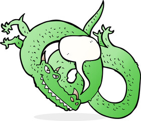 cartoon dragon with speech bubble