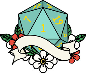 natural one d20 dice roll illustration