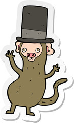 sticker of a cartoon monkey in top hat