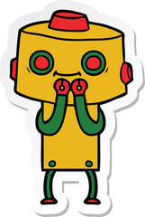 sticker of a cartoon robot