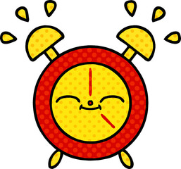 comic book style cartoon alarm clock