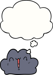 cute cartoon cloud and thought bubble
