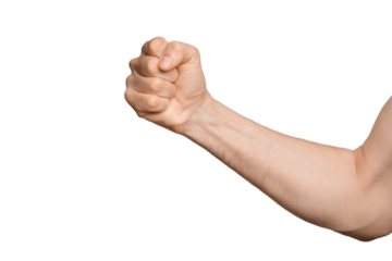 Male hand fist, isolate on white