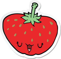 sticker of a cartoon strawberry