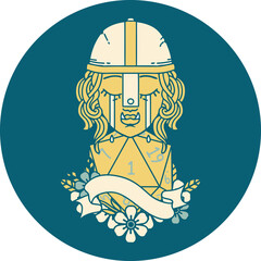 crying orc fighter character face with natural one d20 roll illustration