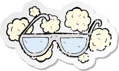 retro distressed sticker of a cartoon spectacles