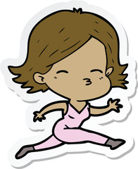 sticker of a cartoon woman