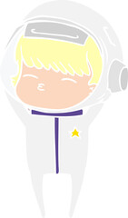 flat color style cartoon curious astronaut