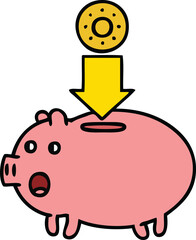 cute cartoon piggy bank