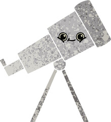 retro illustration style cartoon telescope