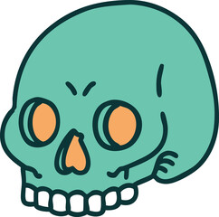 tattoo style icon of a skull