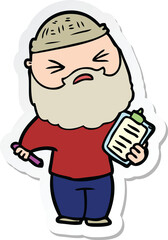 sticker of a cartoon man with beard