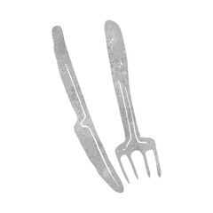 retro cartoon knife and fork