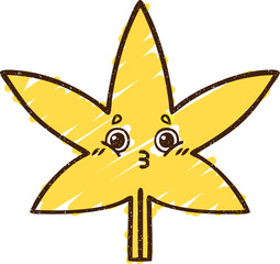 Surprised Leaf Chalk Drawing