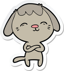 sticker of a happy cartoon dog