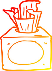 warm gradient line drawing box of tissues