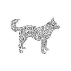 Dog Animal Mandala Coloring page