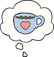 I love coffee cartoon cup and thought bubble