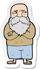 sticker of a cartoon old man