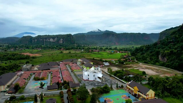 Beautiful landscape view of Harau Valley with mountains valley and grass view, Beautiful Minangkabau. 