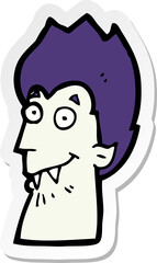 sticker of a cartoon vampire head
