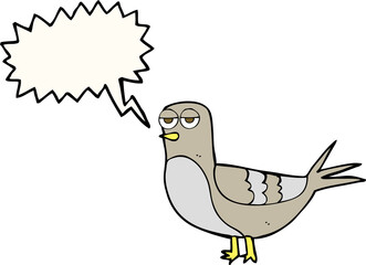 speech bubble cartoon pigeon