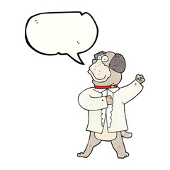 speech bubble textured cartoon dog in shirt