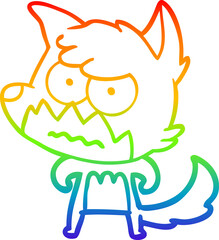 rainbow gradient line drawing cartoon annoyed fox