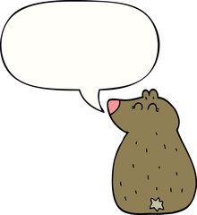 cute cartoon bear and speech bubble