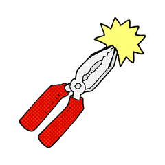 comic book style cartoon pliers