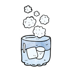 textured cartoon vodka and ice