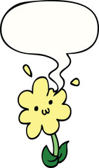 cartoon flower and speech bubble