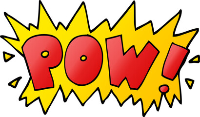 cartoon doodle word pow