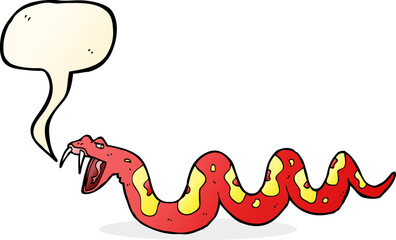 cartoon poisonous snake with speech bubble