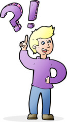 cartoon man asking question