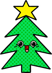 Fototapeta premium comic book style cartoon christmas tree