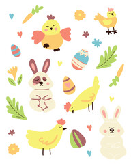 Obraz na płótnie Canvas Set of Easter design elements.